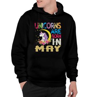 Unicorns Are Born In May Colorful Cool Design Hoodie - Seseable