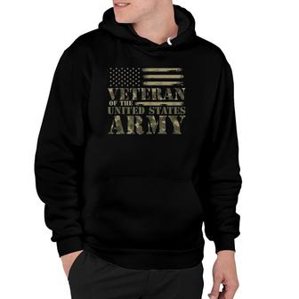 Veteran Of The United States Army Camouflage Us Flag Veteran Hoodie | Mazezy