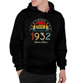 Vintage 1932 Retro Cassette 90Th Birthday 90 Years Old Hoodie | Mazezy