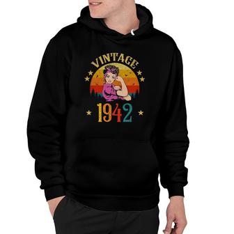Vintage 1942 Birthday Gift For Women Funny 80 Years Old Gift Hoodie | Mazezy