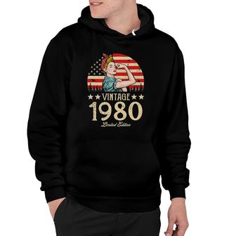Vintage 1980 Limited Edition 1980 42Nd Birthday 42 Years Old Hoodie | Mazezy