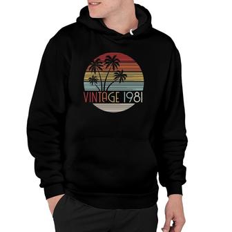 Vintage 1981 Sunset Palm Tree 41 Years Old Gifts 41 Birthday Hoodie | Mazezy