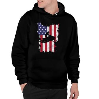 Vintage 4Th Of July Usa Flag Snow Mobile Snowmobile Hoodie - Seseable