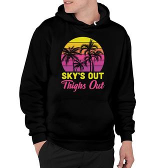Vintage Retro Sunset 80S 90S Skys Out Thights Out Hoodie - Seseable
