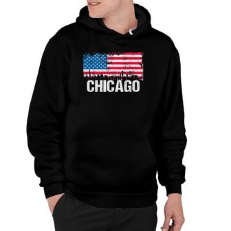 Vintage Us Flag American City Skyline Chicago Illinois Hoodie | Mazezy