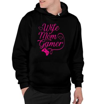 Wife Mom Gamer Valentines Day Gifts For Gaming Lover Mother Hoodie | Mazezy