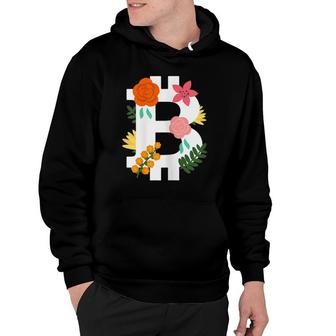 Womens Bitcoin Logo Floral Flower Btc Trader Cryptocurrency Hoodie - Seseable