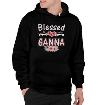 Womens Blessed Ganna Floral Mom Grandma Xmas Birthday V-Neck Hoodie | Seseable UK