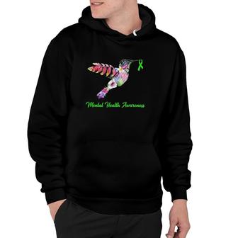 Womens Floral Hummingbird Mental Health Awareness Hoodie | Seseable UK