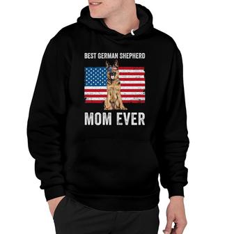 Womens German Shepherd Mom American Flag Dog Lover Owner Gsd Mom Hoodie - Thegiftio