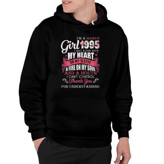 Womens Im A March Girls 1995 26Th Birthday Gifts 26 Years Old Hoodie - Seseable