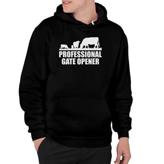 Womens Professional Gate Opener Cow Apparel V-Neck Hoodie | Mazezy