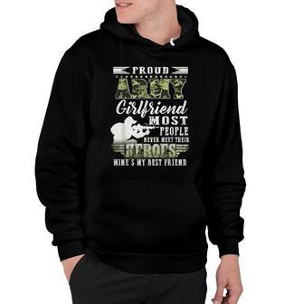 Womens Proud Army Girlfriend Most People Hoodie - Seseable