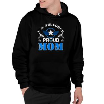 Womens Proud Mom Us Air Force - Usaf Veteran Gift V-Neck Hoodie - Seseable