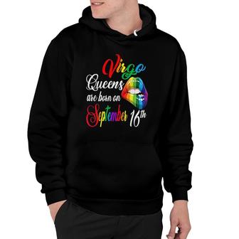 Womens Queens Are Born On September 16Th Virgo Girl Birthday Zodiac Hoodie | Seseable CA