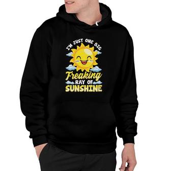 Womens Sarcastic Im Just One Big Freaking Ray Of Sunshine V-Neck Hoodie | Mazezy