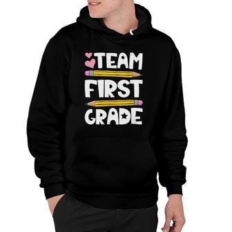 Womens Team First Grade Funny 1St Back To School Teacher Student Hoodie - Seseable