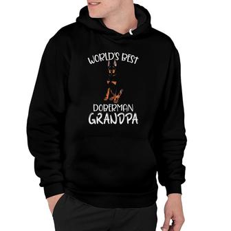 Worlds Best Doberman Grandpa Funny Dog Lover Hoodie | Mazezy