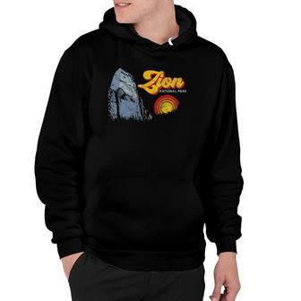 Zion National Park Retro Throwback Graphic Tee Hoodie | Mazezy