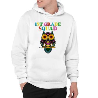 1St Grade Squad Sunflower Owl 1St Grade Teacher Hoodie - Seseable