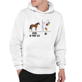 40Th Birthday Unicorn Funny 40 Years Old Other Me Women Hoodie - Seseable