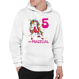 5 And Magical Girls 5Th Birthday Unicorn 5 Years Old Girl Hoodie | Mazezy