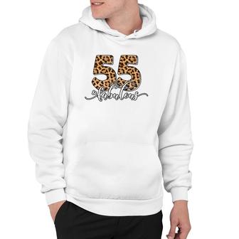 55Th Birthday Fabulous 55 Years Old Cool Leopard Birthday Hoodie - Seseable