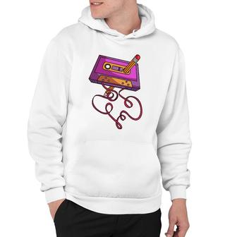80S Cassette Tape Pencil 1980S Retro Vintage Throwback Music Hoodie | Mazezy