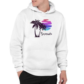 Bermuda Beach Lover Gift Palm Tree Paradise Vacation Vintage Hoodie | Mazezy