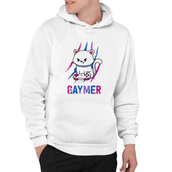 Bisexual Gaymer Geek Pride Lgbt Video Game Lovers Gift Cat Hoodie - Seseable
