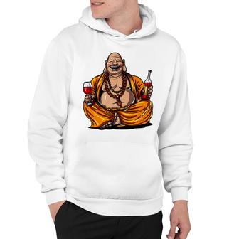 Buddha Wine Drinking Yoga Meditation Spiritual Hoodie - Monsterry
