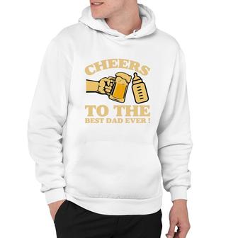 Cheers To The Best Dad Ever Yellow Letter Fathers Day Hoodie - Seseable