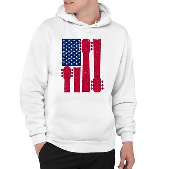 Cool Guitar Player Guitarist I Us American Flag Guitars Hoodie - Seseable