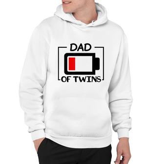 Dad Of Twins Low Battery Tired Twins Dad Hoodie - Thegiftio UK