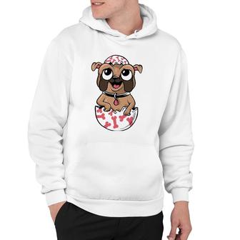 Dog Easter Happy Cute Pug In Easter Egg Hoodie | Mazezy