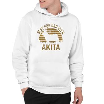 Dogs 365 Best Dog Dad Ever Akita Dog Owner Gift For Men Hoodie - Seseable