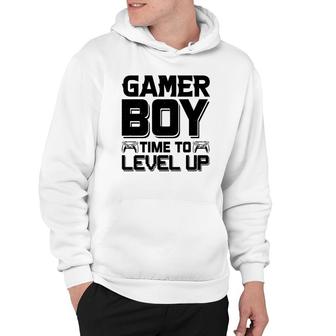 Gamer Boy Time To Level Up Black Design Birthday Boy Matching Video Gamer Hoodie - Seseable