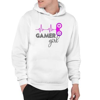 Gamer Girl Heartbeat Gamer For Girl Video Game Lovers Cute Hoodie - Seseable