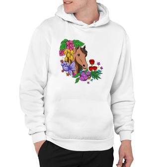 Horse Racing Riding Lover Flowers Barn Equestrian Girl Women Hoodie - Thegiftio