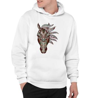 Horse Tribal Abstract Art Native American Geometric Horse Hoodie | Mazezy