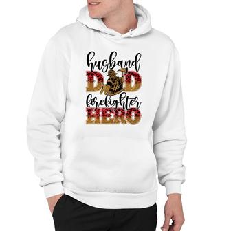 Husband Dad Firefighter Hero Job Title Funny Gift Hoodie - Seseable