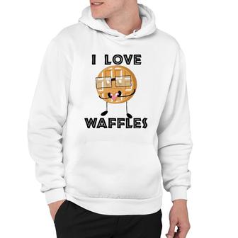 I Love Waffles Waffle Love Pun Hoodie | Mazezy CA