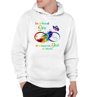 Im A Proud Son Of A Wonderful Dad In Heaven 95 Fathers Day Hoodie - Seseable