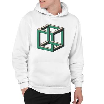 Impossible Cube Optical Illusion Tee Hoodie | Mazezy