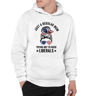 Just A Regular Mom Trying Not To Raise Liberals Funny Hoodie - Seseable