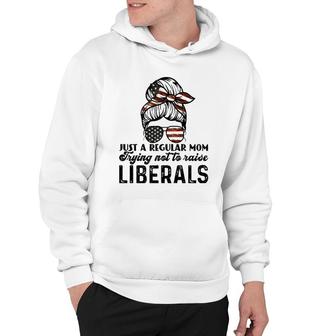 Just A Regular Mom Trying Not To Raise Liberals Hoodie - Seseable