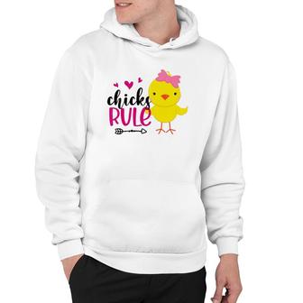 Kids Chicks Rule Cute Chicken Baby Chicken Happy Easter Day Hoodie | Mazezy