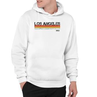 La Los Angeles Area Code Vintage Retro Stripes Hoodie - Seseable