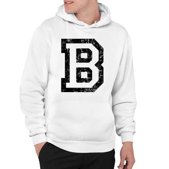 Letter B Vintage Black And White Hoodie | Mazezy
