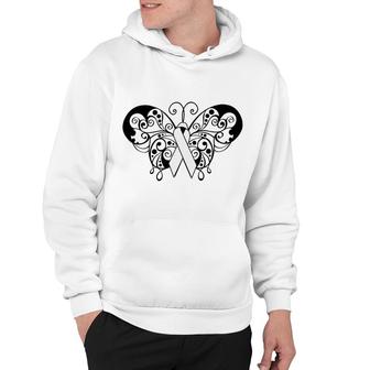 Lung Cancer Awareness Ribbon Butterfly Hoodie - Monsterry